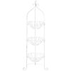 Accent Plus White Three-Tier Wire Basket Stand