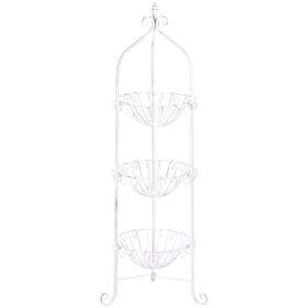 Accent Plus White Three-Tier Wire Basket Stand