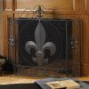 Accent Plus Fleur de Lis Iron Tri-Fold Fireplace Screen