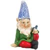 Accent Plus Gnome with Bird Solar Garden Statue