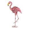 Summerfield Terrace Solar Lighted Flamingo Yard Art - Leaning