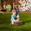 Summerfield Terrace Boy and Dog Wash Solar Garden Light