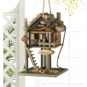 Songbird Valley Log Cabin Treehouse Bird Feeder