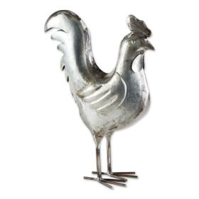 Accent Plus Galvanized Metal Rooster Garden Sculpture