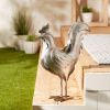 Accent Plus Galvanized Metal Rooster Garden Sculpture