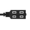 Cmple 1240-N 3-Outlet Household Indoor Extension Power Cord - 2 Prong with Protection Outlet Cover - 6 Feet, Black