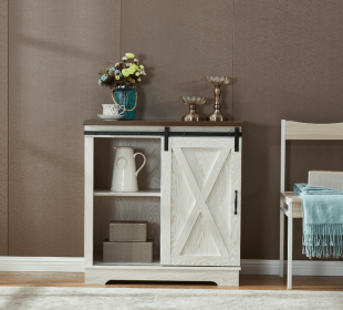 Buffet Sideboard with Sliding Barn Door