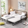 Twin Size Daybed with Adjustable Trundle; Pop Up Trundle; Black