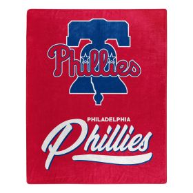 Phillies OFFICIAL MLB "Signature" Raschel Throw Blanket;  50" x 60"