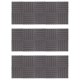 vidaXL Decking Tiles 30 pcs Gray Wash 11.8"x11.8" Solid Acacia Wood