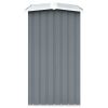 vidaXL Garden Log Storage Shed Galvanized Steel 129.9"x36.2"x60.2" Gray