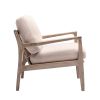 Wood Frame Armchair; Easy Assembly Mid Century Modern Accent Chair Lounge Chair for Living Room; Bedroom; Home Office; Tan Linen