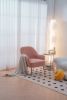 Modern Soft Teddy fabric Pink Ergonomics Accent Chair Living Room Chair Bedroom Chair Home Chair With Gold Legs And Adjustable Legs For Indoor Home