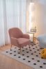 Modern Soft Teddy fabric Pink Ergonomics Accent Chair Living Room Chair Bedroom Chair Home Chair With Gold Legs And Adjustable Legs For Indoor Home