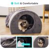 Cat Tunnel Bed Cat House Sisal Scratching Bed with Self Groomer Massager Plush Balls Collapsible for Indoor Cats