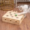 Cat Toy; Interactive Whack-a-mole Solid Wood Toys for Cats