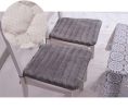 2Pcs Soft Chair Pads With Ties Flannel Chair Cushions for Kitchen Dining Room Office - Grey