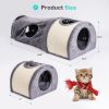 Cat Tunnel Bed Cat House Sisal Scratching Bed with Self Groomer Massager Plush Balls Collapsible for Indoor Cats