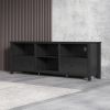 70.08 Inch Length Black TV Stand for Living Room and Bedroom; with 2 Drawers and 4 High-Capacity Storage Compartment.