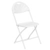 HERCULES Series 650 lb. Capacity White Plastic Fan Back Folding Chair