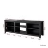 TV stand furniture with 6 storage compartments and 1 shelf cabinet; Black