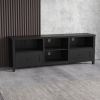 70.08 Inch Length Black TV Stand for Living Room and Bedroom; with 2 Drawers and 4 High-Capacity Storage Compartment.