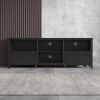 70.08 Inch Length Black TV Stand for Living Room and Bedroom; with 2 Drawers and 4 High-Capacity Storage Compartment.