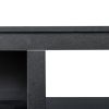 TV stand furniture with 6 storage compartments and 1 shelf cabinet; Black