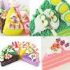 9 Pcs Realistic Fake Slice Fruit Cake Artificial Fake Triangle Cake Faux Replica Cake Photography Props Display