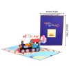 1pc 3D Birthday Cake Greeting Card; New Train Handwritten Card; Creative Children's Gift; Pop Up Greeting Card; Pop Up Card