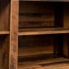 TV stand furniture with 6 storage compartments and 1 shelf cabinet; Walnut