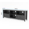 70.08 Inch Length Black TV Stand for Living Room and Bedroom; with 2 Drawers and 4 High-Capacity Storage Compartment.