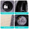 Cat Tunnel Bed Cat House Sisal Scratching Bed with Self Groomer Massager Plush Balls Collapsible for Indoor Cats