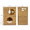 Rattan Cat Litter; Cat Bed with Rattan Ball and Cushion; Brown