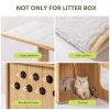 3-IN-1 Cat Litter Box Enclosure; Wooden Cat House with Cat Bed Hidden Cat Washroom Furniture with Scratching Post