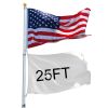 25 ft Al Flag Pole w/ US Flag and Ball