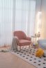 Modern Soft Teddy fabric Pink Ergonomics Accent Chair Living Room Chair Bedroom Chair Home Chair With Gold Legs And Adjustable Legs For Indoor Home