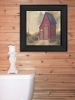 "Folk Art Outhouse" By Pam Britton; Printed Wall Art; Ready To Hang Framed Poster; Black Frame