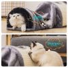 Cat Tunnel Bed Cat House Sisal Scratching Bed with Self Groomer Massager Plush Balls Collapsible for Indoor Cats