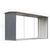 vidaXL Garden Log Storage Shed Galvanized Steel 129.9"x36.2"x60.2" Gray