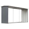 vidaXL Garden Log Storage Shed Galvanized Steel 129.9"x36.2"x60.2" Gray