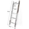 Farmhouse 4.5 Ft Wall Leaning Wood Blanket Quilt Storage Ladder Towel Rack, Bathroom Bedroom Decorative Shelf - Vintage White XH