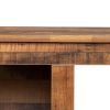 TV stand furniture with 6 storage compartments and 1 shelf cabinet; Walnut