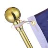 6FT Golden Telescoping Al Flag Pole With US Flag & Ball/2pcs