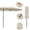 14' DOUBLE SIDED UMBRELLA/beige