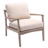 Wood Frame Armchair; Easy Assembly Mid Century Modern Accent Chair Lounge Chair for Living Room; Bedroom; Home Office; Tan Linen