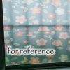 Blue Flowers Translucent Stained Glass Window Film No Glue Static Decorative Privacy Window Film; 15x39 inches