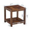 Rustic Brown Side Table ; 2-Tier Small Space End Table ; Modern Night Stand; Sofa table; Side Table with Storage Shelve