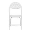 HERCULES Series 650 lb. Capacity White Plastic Fan Back Folding Chair