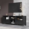 70.08 Inch Length Black TV Stand for Living Room and Bedroom; with 2 Drawers and 4 High-Capacity Storage Compartment.